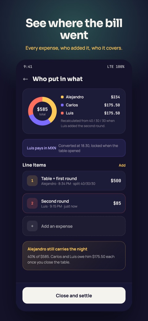 Live expenses